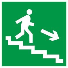 Направление к эвакуационному выходу по лестнице вниз (вверх) П(Л)